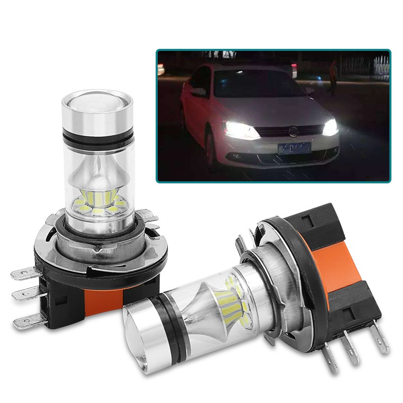 2Pcs H15 LED Fog Bulb Light Lamp Daytime Running Lights White for Audi