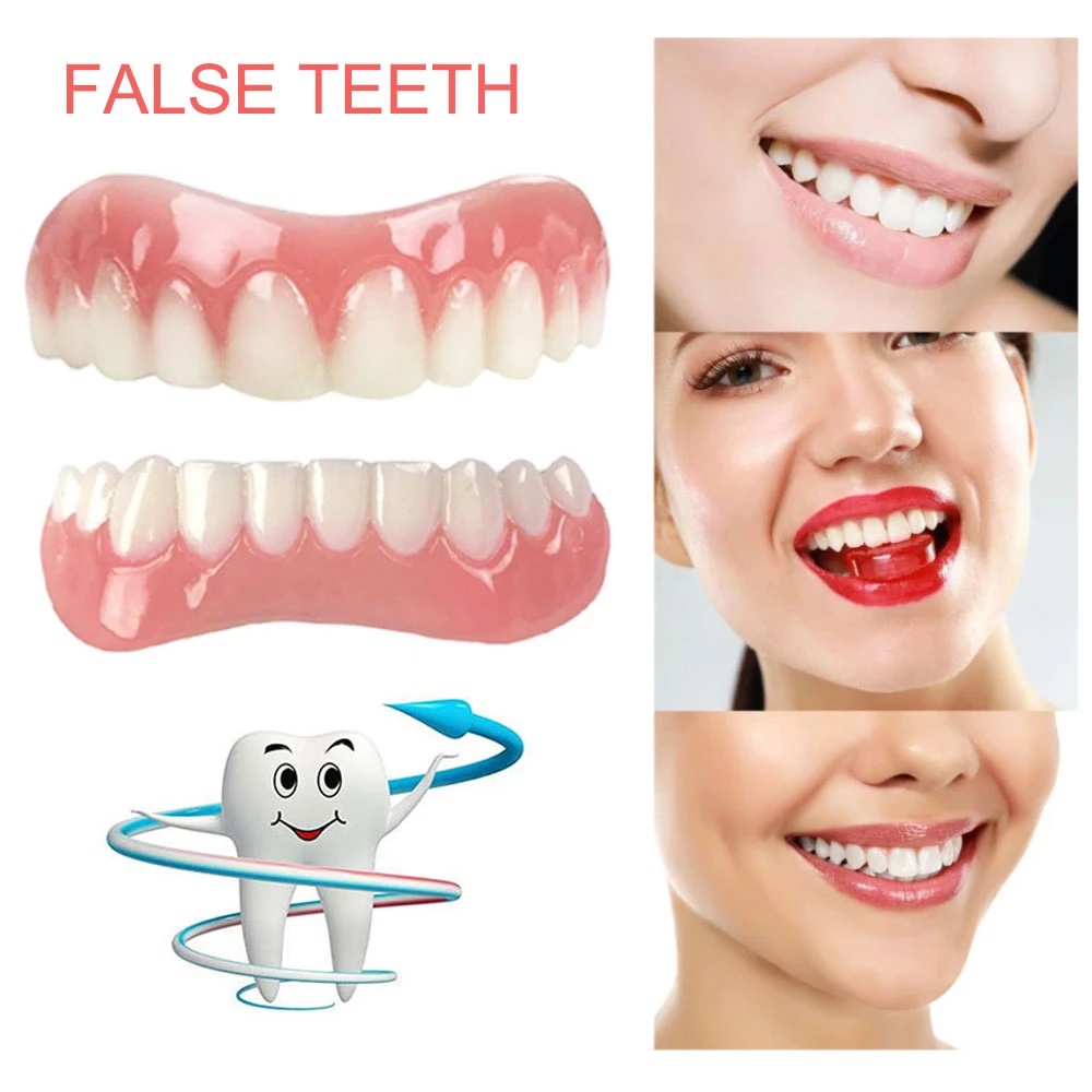 Fake Teeth, Packs Veneers Dentures Socket For Upper And Lower Jaw