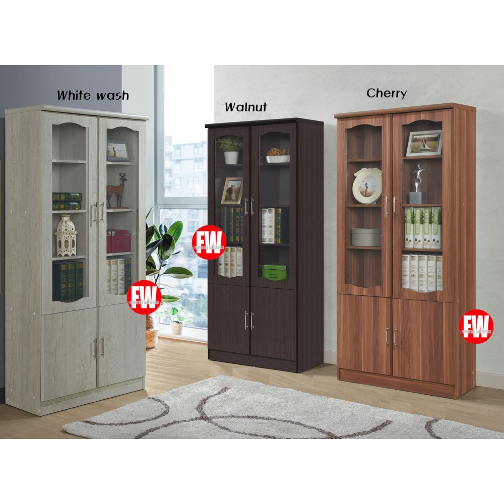 Bookcase Bookshelf With Glass Door / Display / Book Case / Book