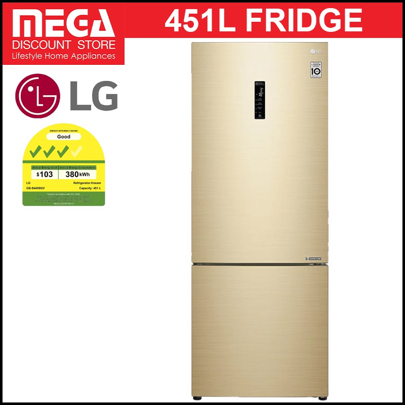 LG GBB4459GV 451L 2DOOR (BOTTOM FREEZER) FRIDGE (3 TICKS) Shopee