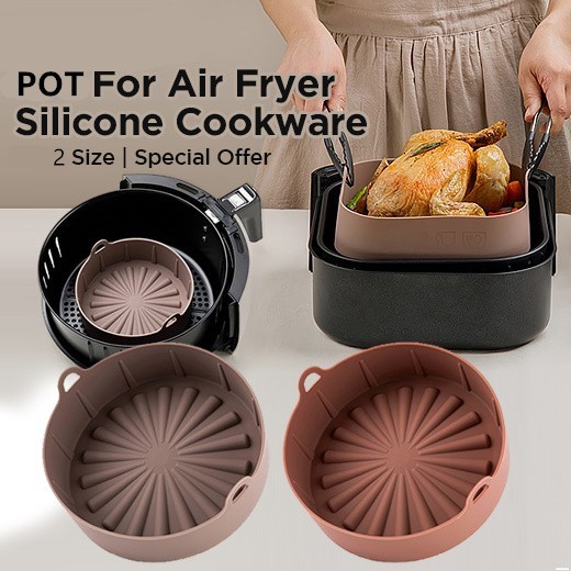 Silicone Air Fryer Pot Easy Cleaning Reusable FDA Food Grade Air Fryer