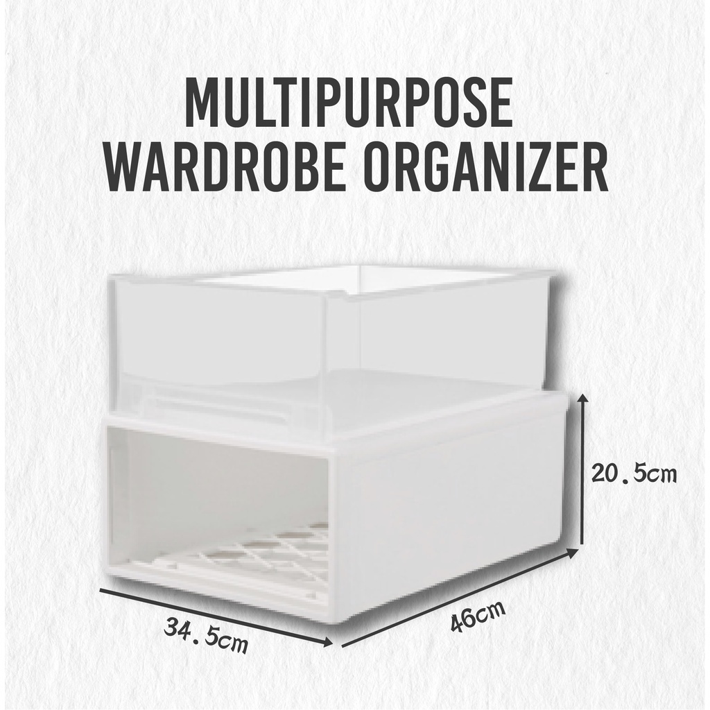 Minimalist Stackable Plastic Storage Box Wardrobe Drawer Shopee Singapore