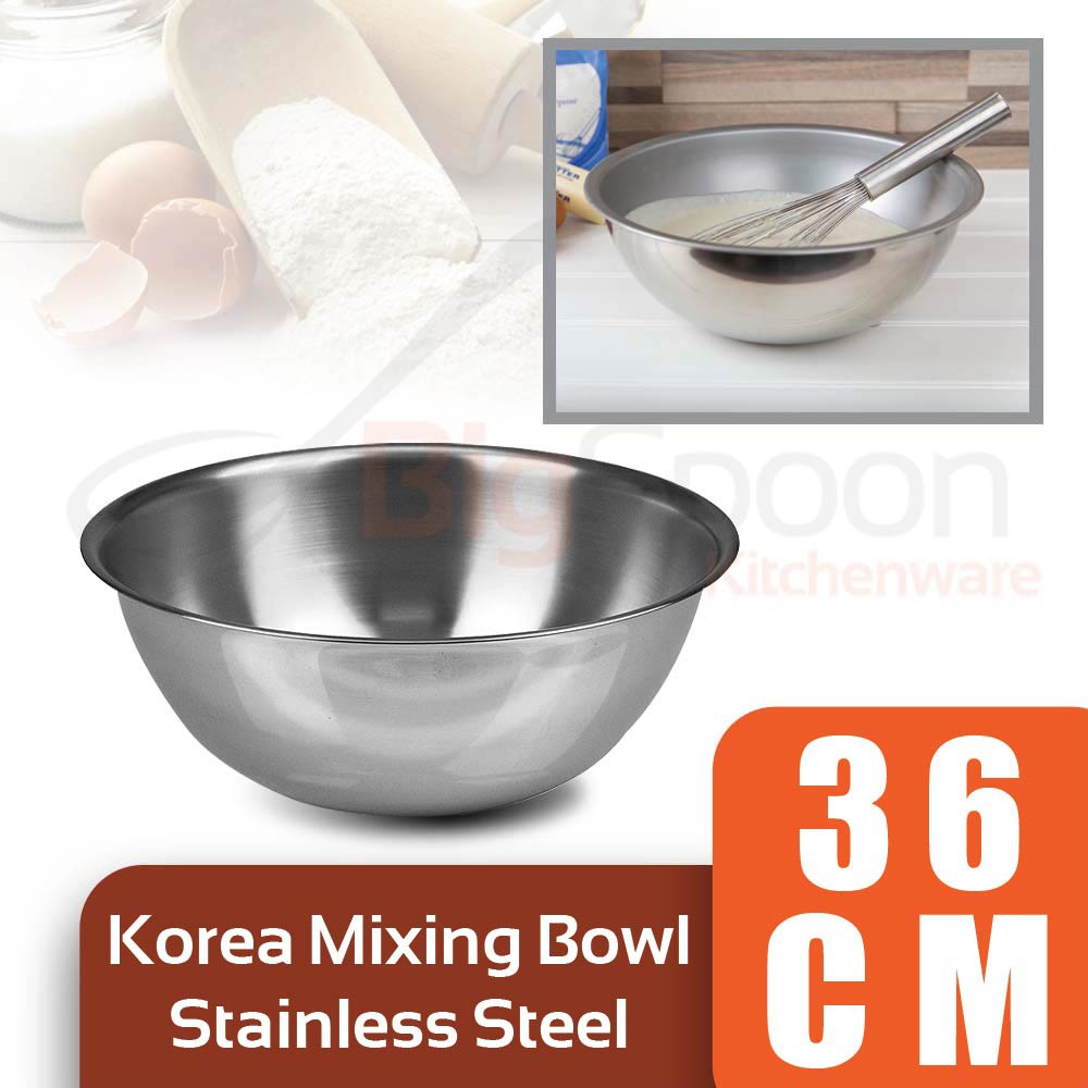 [Made in KOREA] Stainless Steel Mixing Bowl Metal bowl 36cm