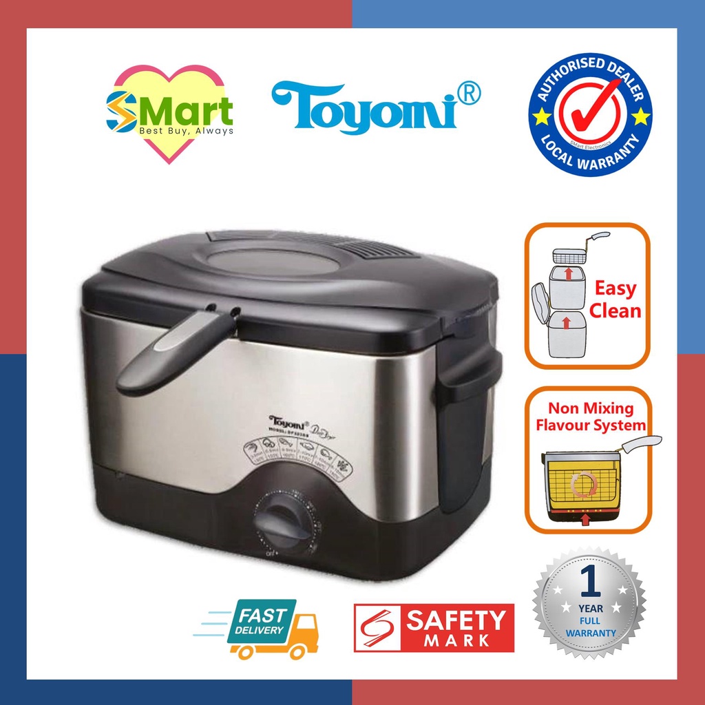Toyomi 1.5L Deep Fryer with Stainless Steel Body [DF 323SS] Shopee