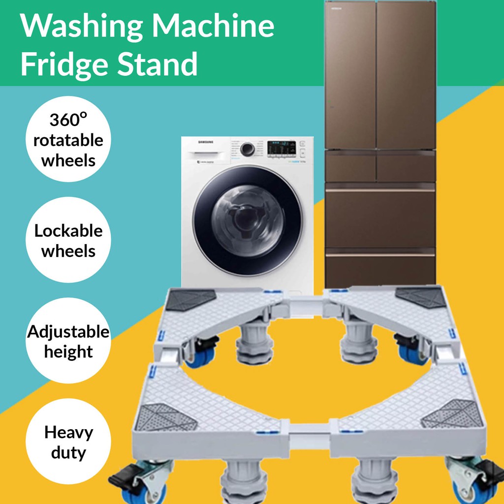 🇸🇬LOCAL STOCK🇸🇬Washing Machine Fridge Stand Movable Adjustable Wheels