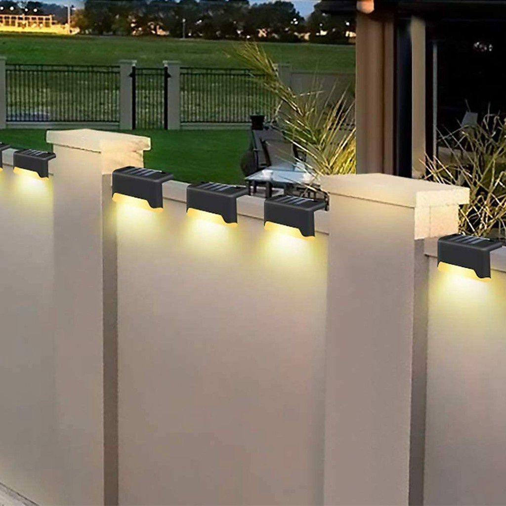 Solar LED Waterproof Fence Lights Outdoor Wall Lampu Solar Glow Gardens