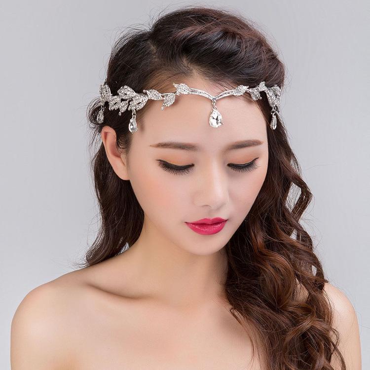 Korean bride's forehead eyebrow heart and water diamond wedding Fashion
