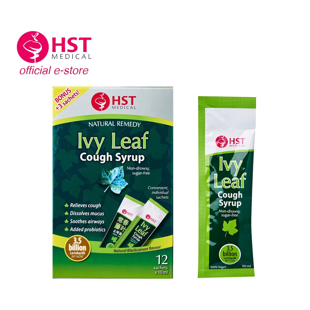 HST Medical™ Ivy Leaf Cough Syrup [12 Sachets Pack] Cough Relief