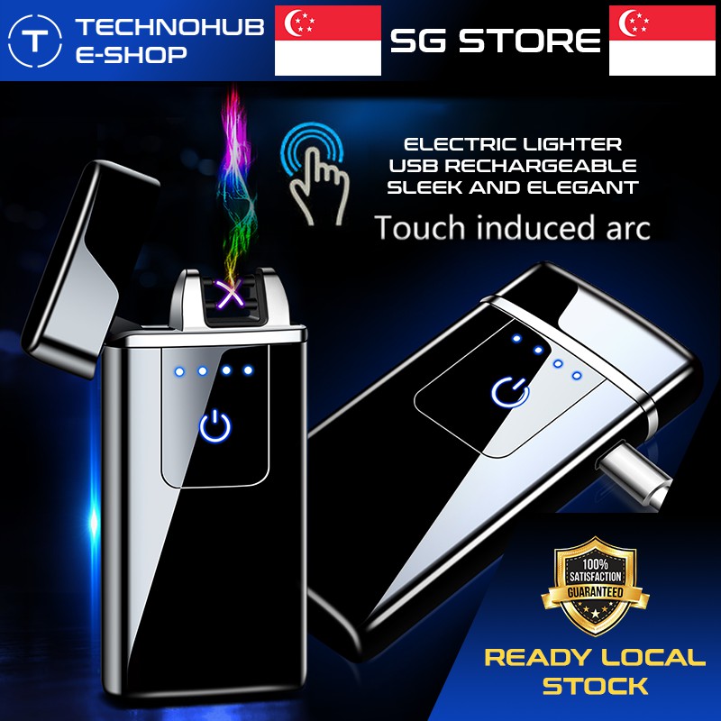 RECHARGEABLE ELECTRIC USB LIGHTER WINDPROOF BEST PREMIUM DESIGN STURDY BATTERY DOUBLE DUAL ARC