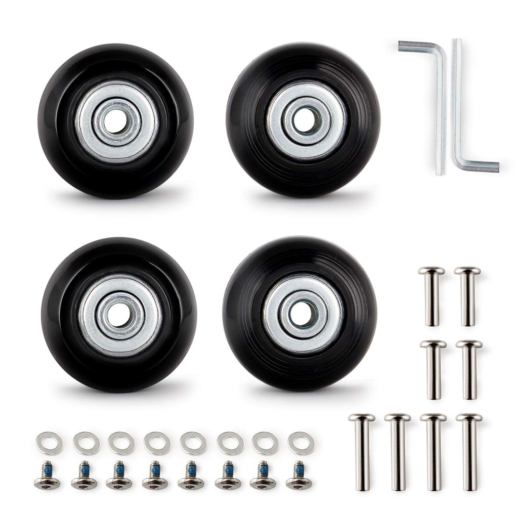 2 Sets of Luggage Suitcase Wheels Alex Replacement Wheels Repair Tool