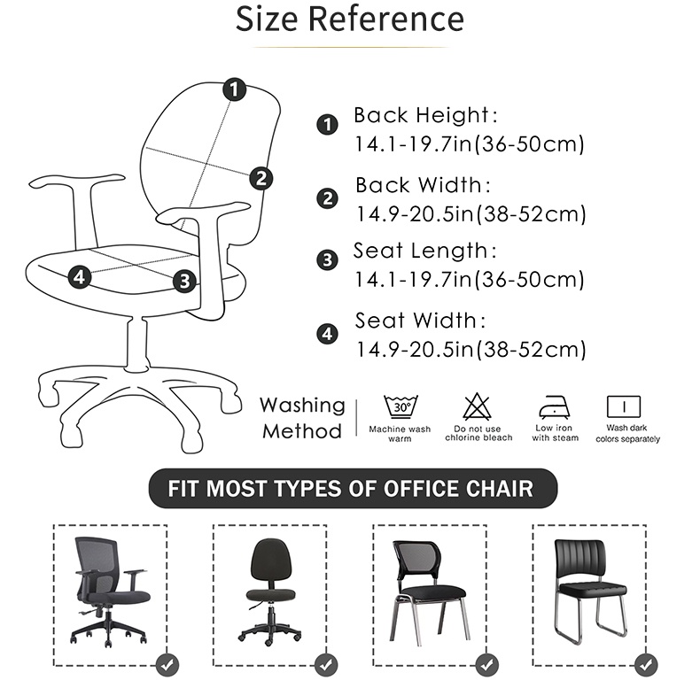 NH Waterproof Soft PU Leather Material Office Swivel Chair Cover Desk Chair Seat Back Covers