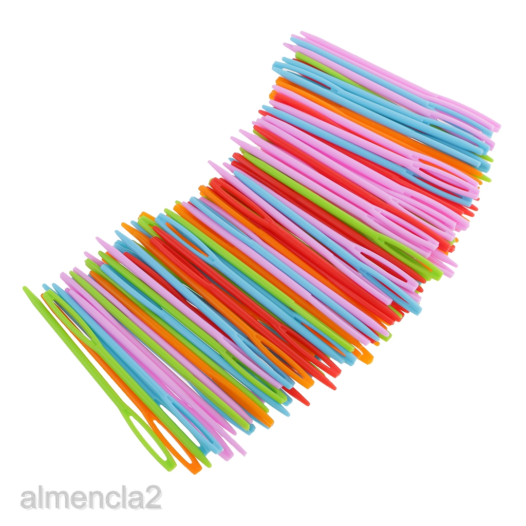 100 Pieces Plastic Sewing Needles Safety Lacing Needles for Kids