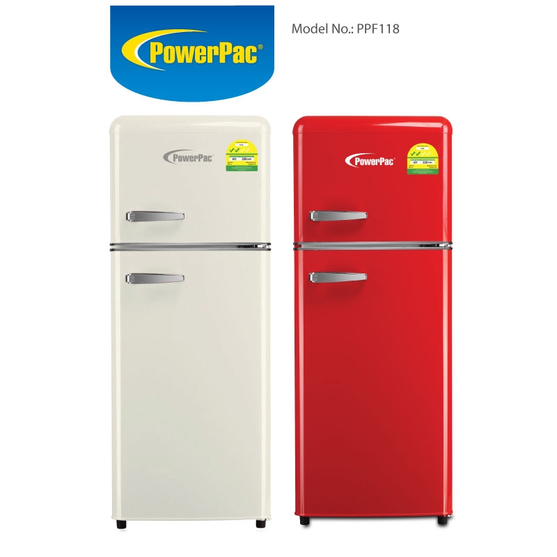 PowerPac Mini Fridge Retro Fridge 2Door 114L (PPF118) Shopee Singapore