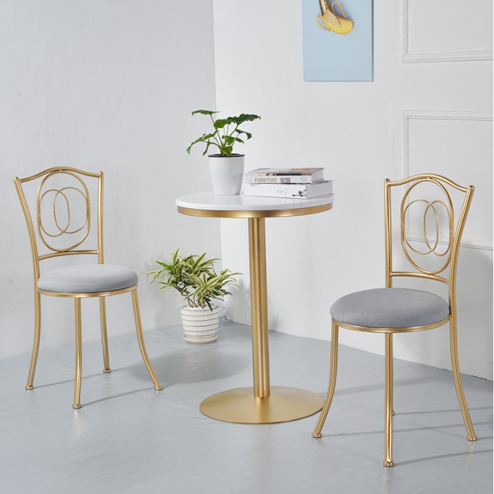 Nordic marble small round table cafe table reception table balcony