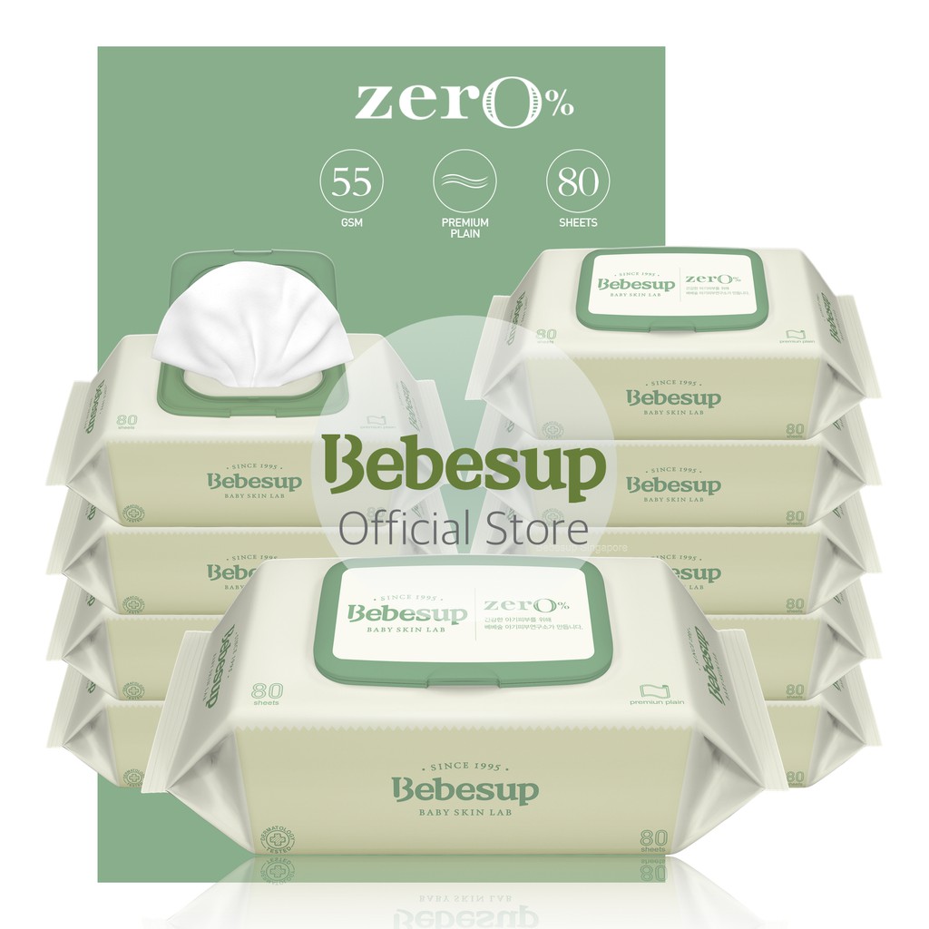 [Official] Bebesup Zero Baby Wipes (Wet Wipes), 80s x 10 packs (Carton