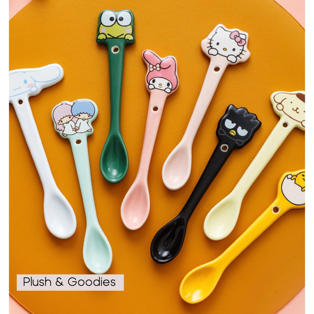 **SG STOCK** Sanrio Cute Cartoon Ceramic Teaspoon Tea spoon Coffee Spoon Small Spoon Baby Spoon