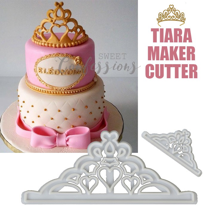 Tiara cutter set princess crown cake topper cookie cutter fondant