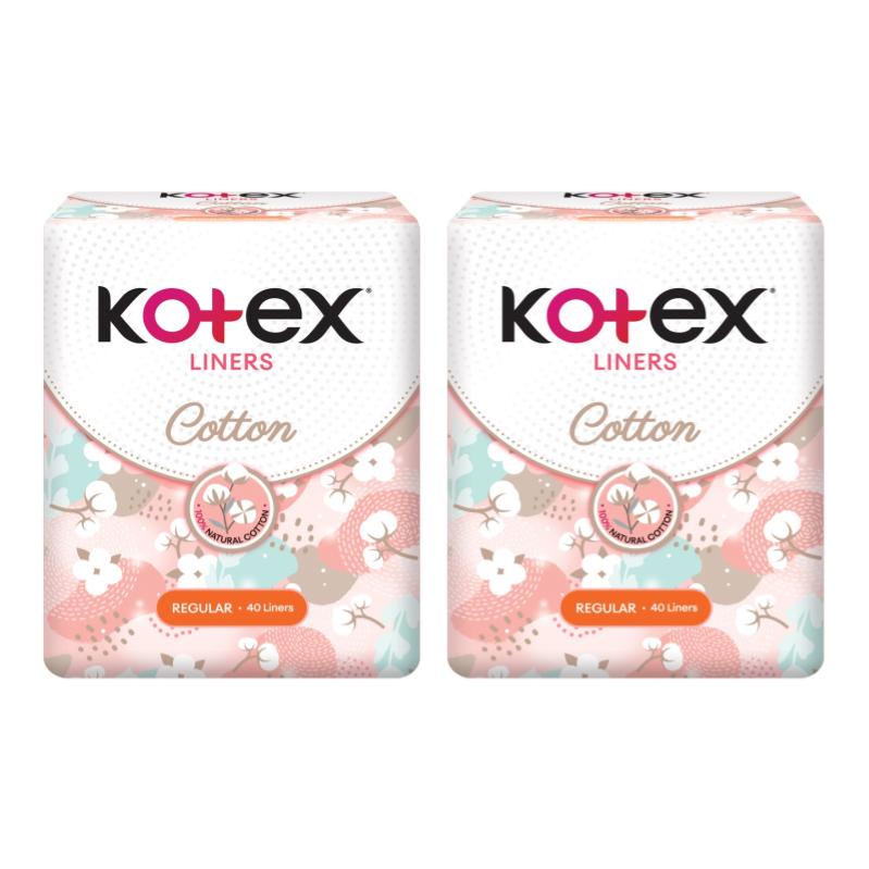 (Bundle of 2) Kotex 100 Cotton Liners 40 pcs Shopee Singapore