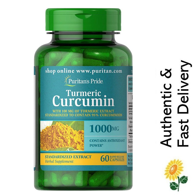 Puritan's Pride Turmeric Curcumin 1000 Mg With Bioperine Capsules, 60 /