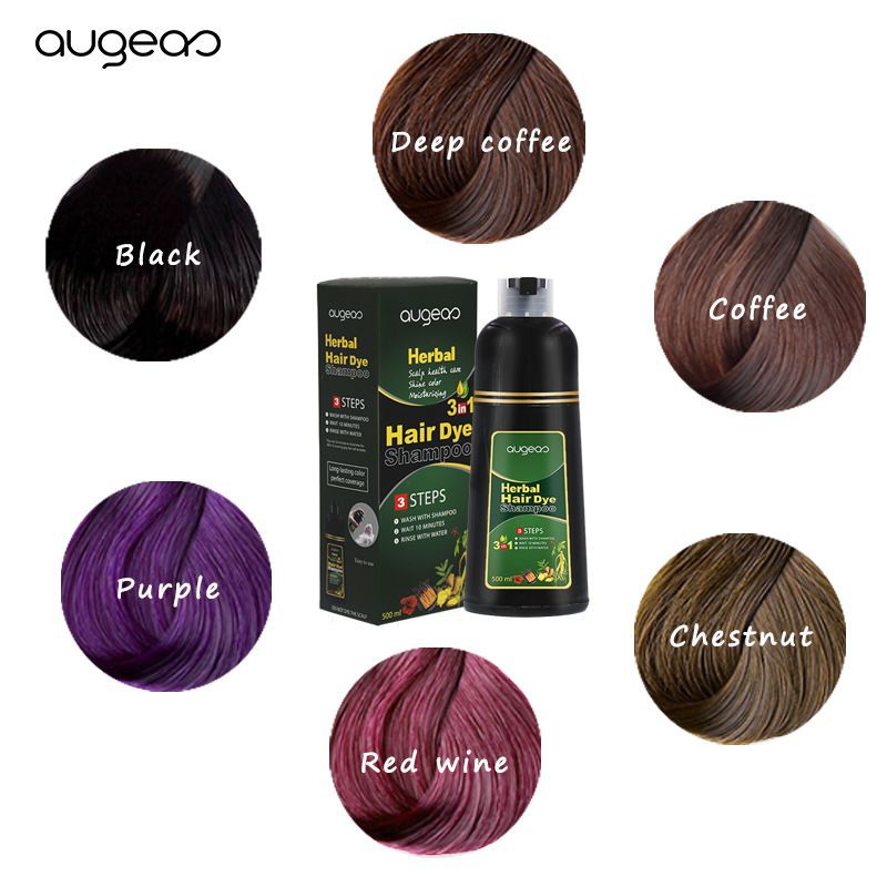 Augeas Herbal Hair Dye Shampoo 500ml Shopee Singapore