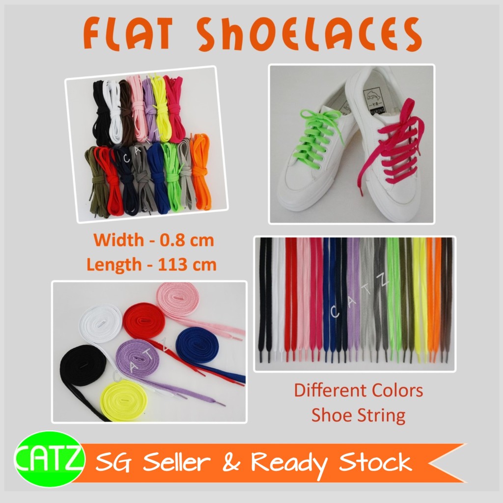 [SG Seller] 110cm Flat Shoelaces Shoe String Sneakers Shoe Laces Sport