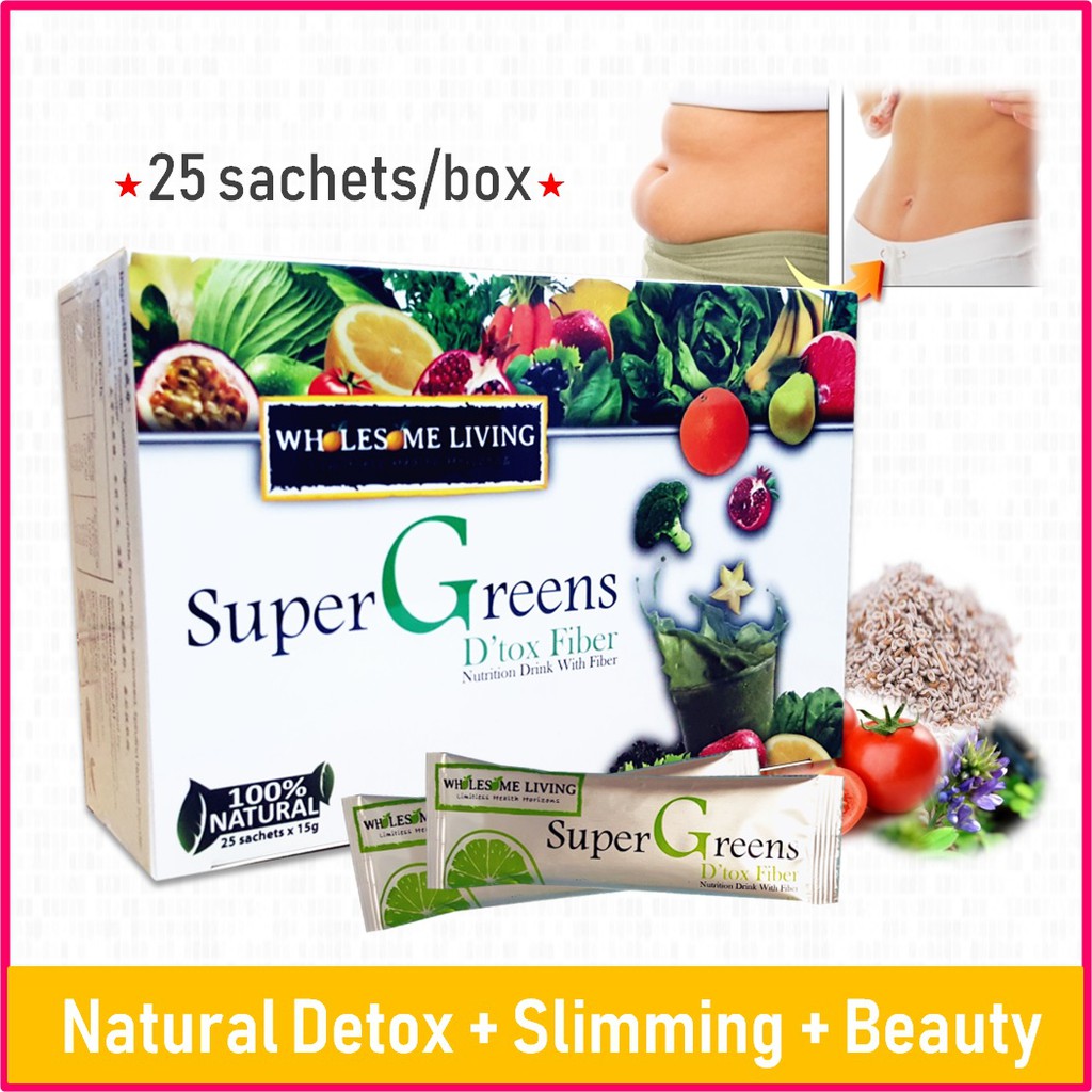 Supergreens Detox Fiber Drink (25 Sachets) | Shopee Singapore
