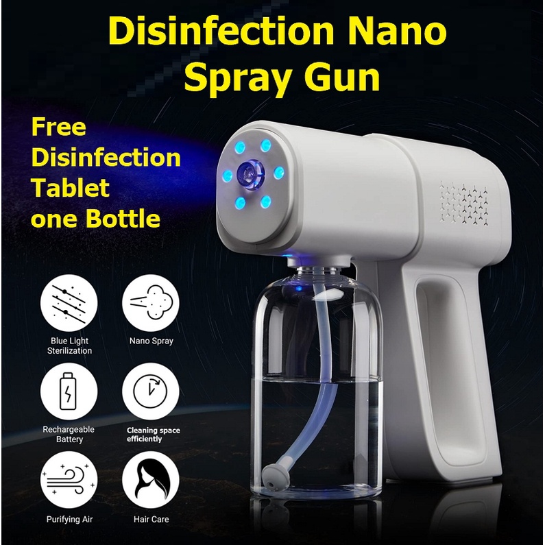 [SG Seller] Sanitizer Spray Disinfection Machine, Blue Ray Disinfectant Spray Gun, Nano Steam