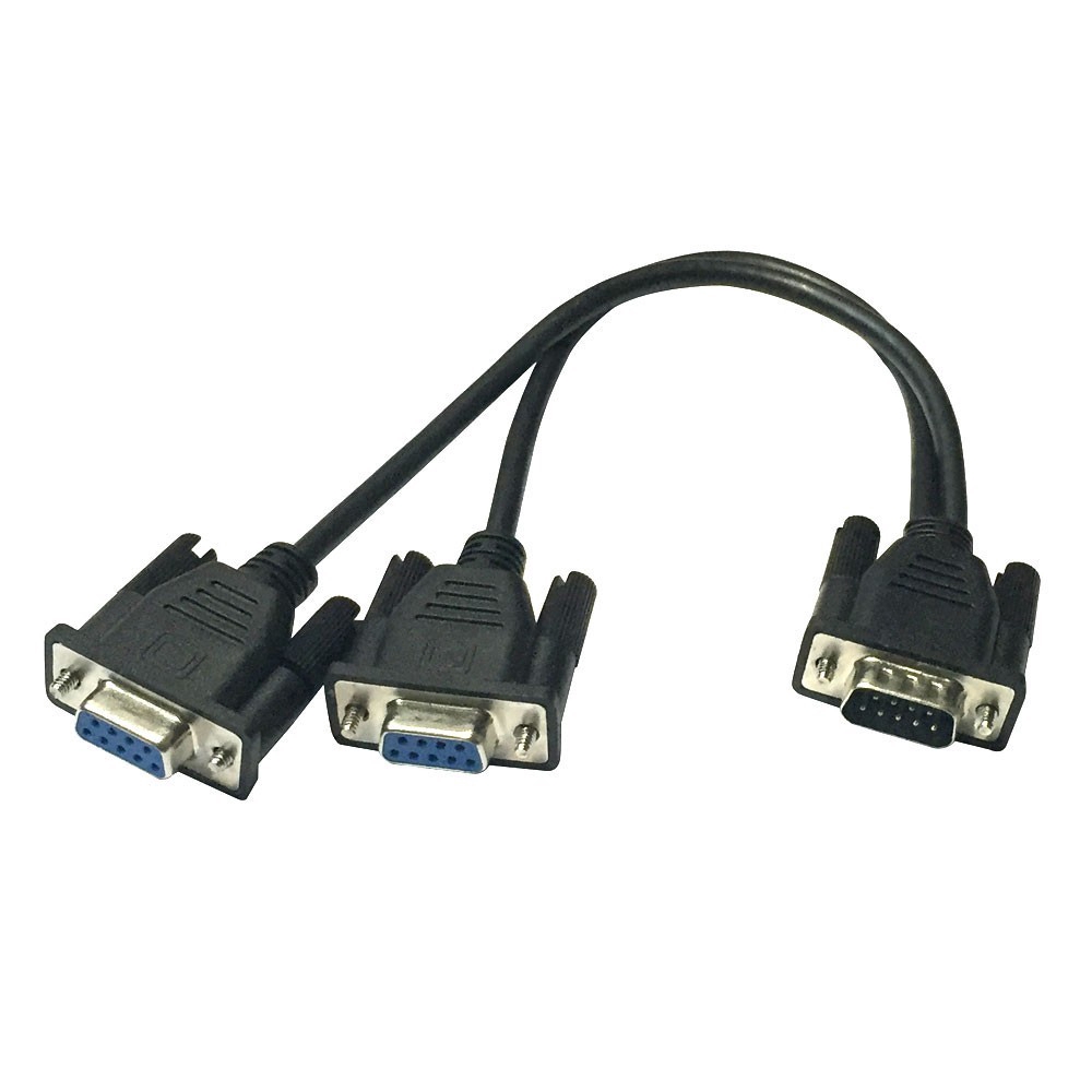 DB9 Male to 2 Female Serial Rs232 Splitter Cable Rs232 Male to 2 Female