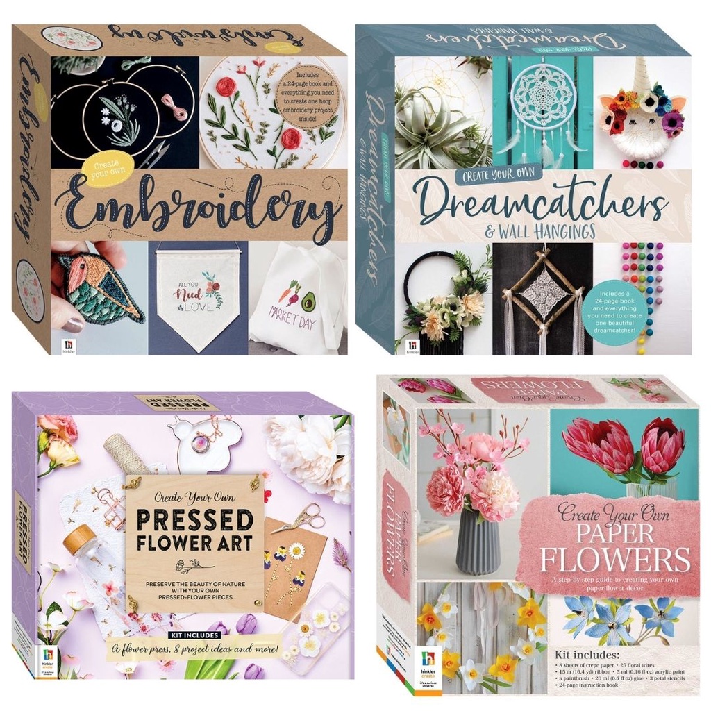 Create Your Own Embroidery/Dreamcatchers and Wall Hangings/Pressed Flower Art/Paper Flowers Box