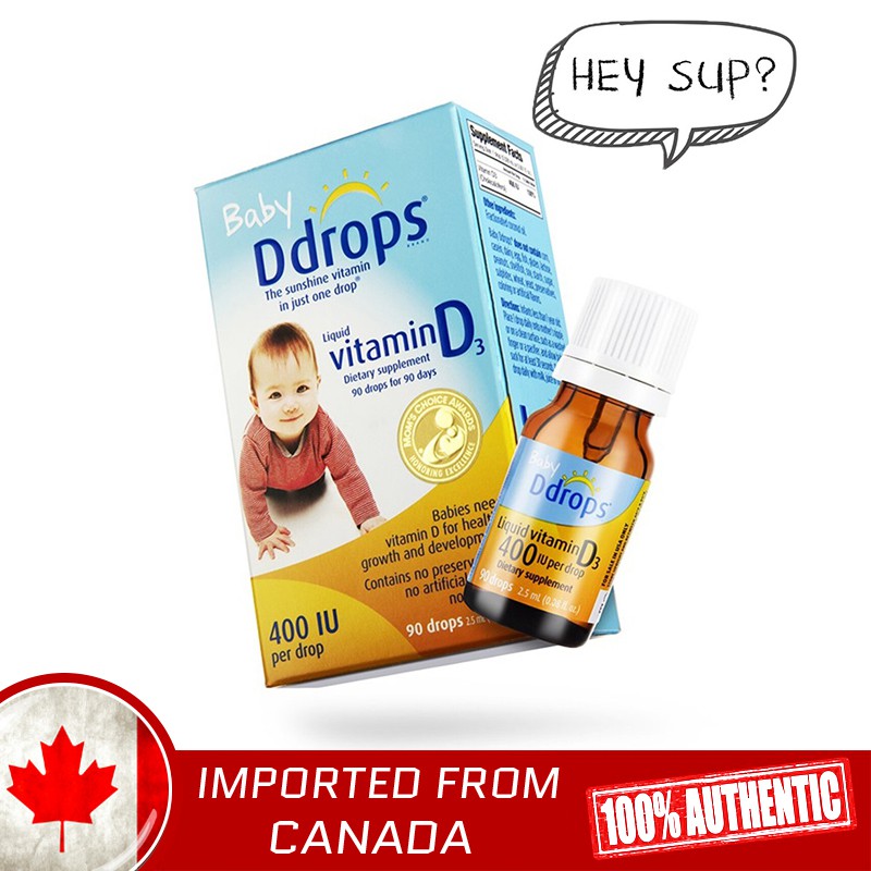 Ddrops Baby 400 IU Vitamin D 90 drops 2.5ml Shopee Singapore