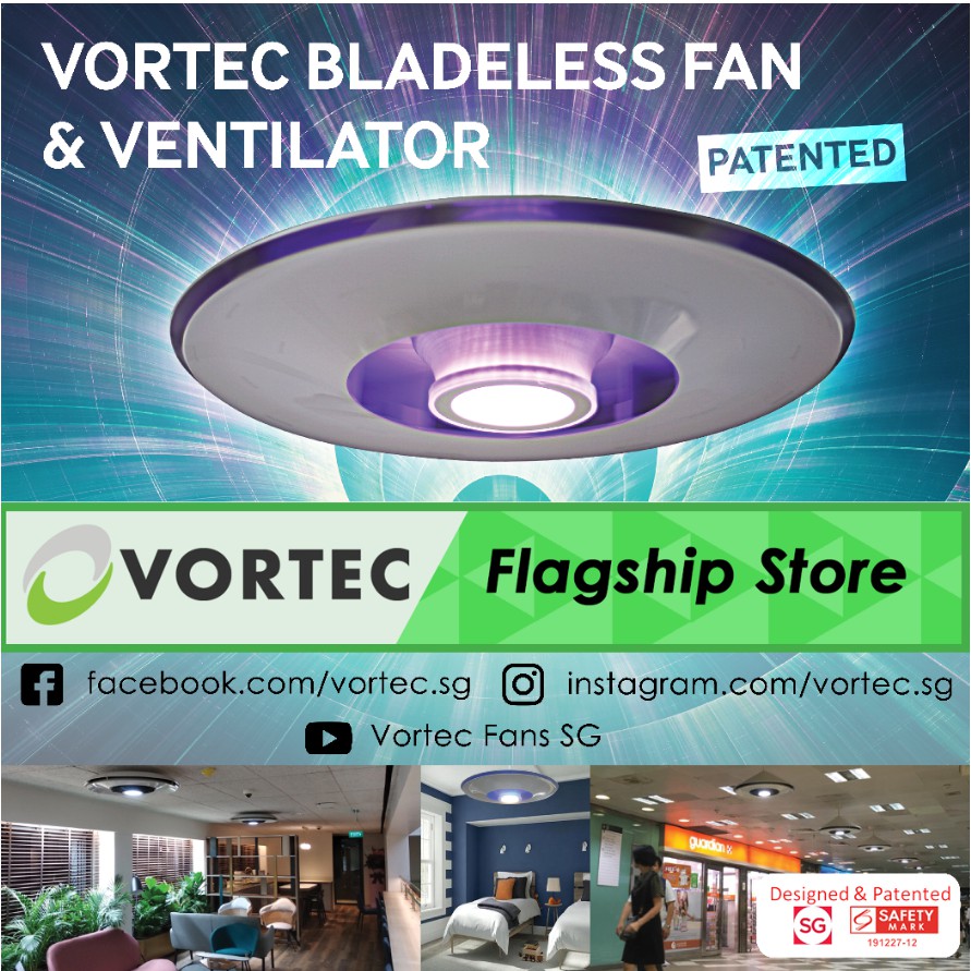 Vortec Bladeless Ceiling Fan Shopee Singapore