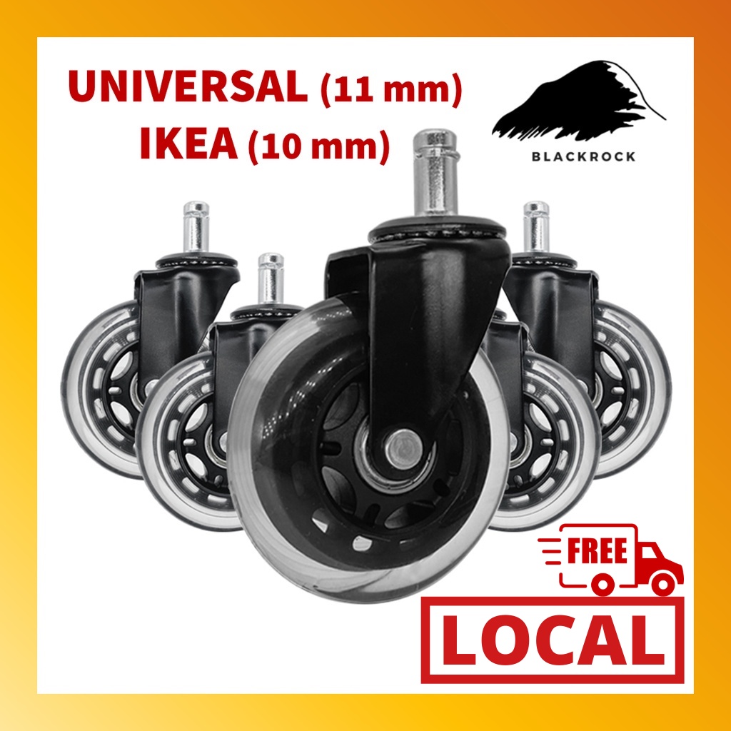 5 PCs Rollerblade Style Office Chair Wheel Replacement IKEA 10mm or