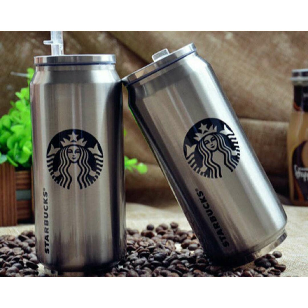 US Edition Silver Starbucks Thermal Flask /Bottle With Straw/Thumbler