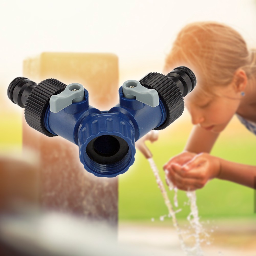3/4" Water Tap Splitter 2 Way For 1/2" Caliber Quick Connector Adaptor