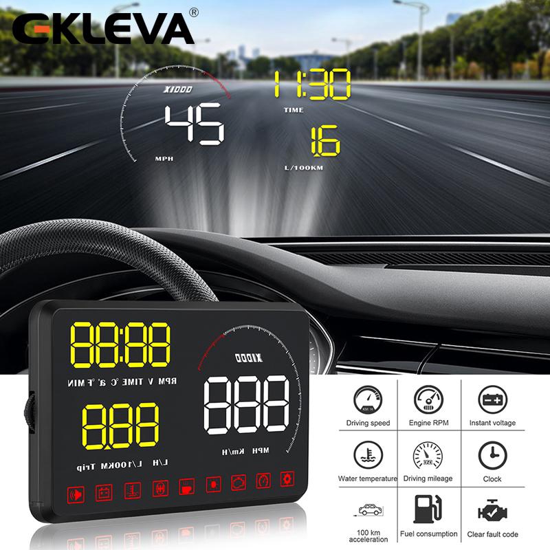 EKLEVA Car HUD Head Up Display OBD2 II CarStyling Hud Display