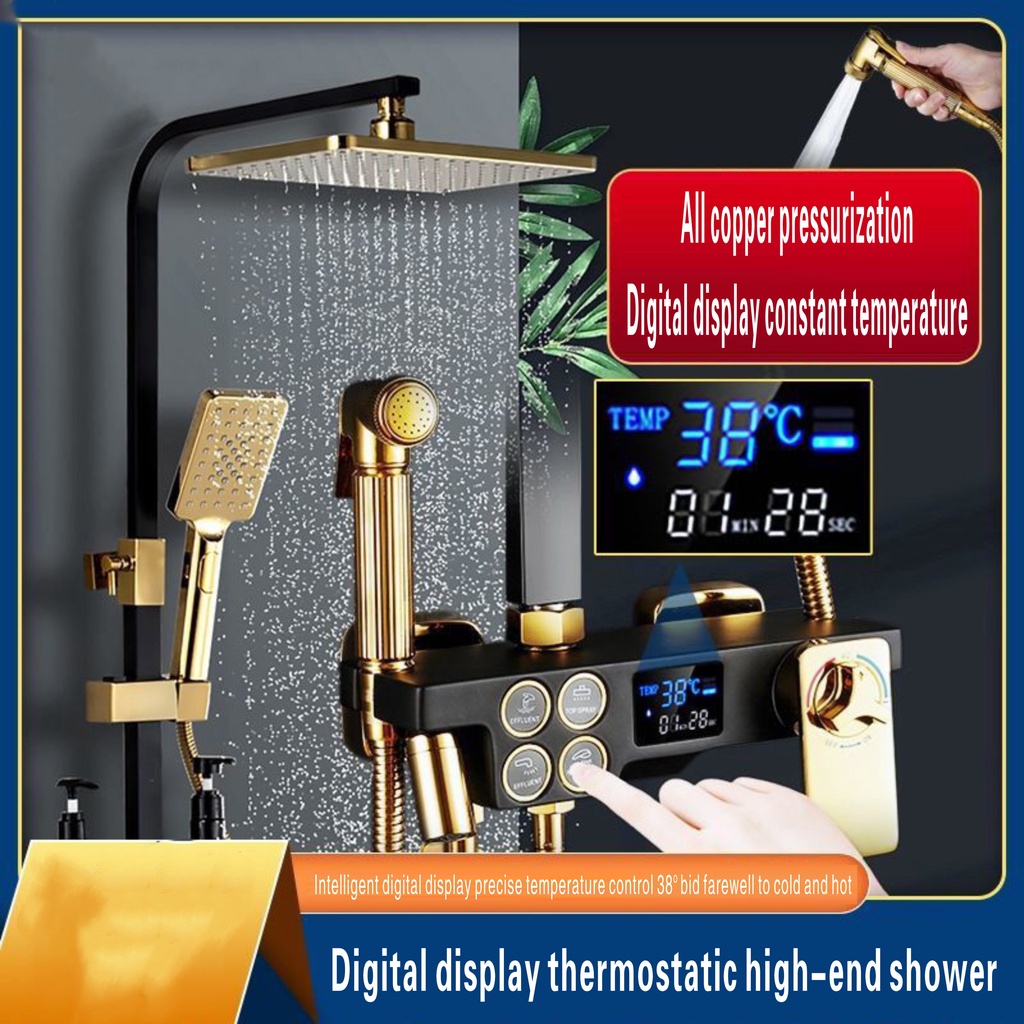 Shower set stainless SUS 304 shower faucet set hot & cold shower head with faucet copper