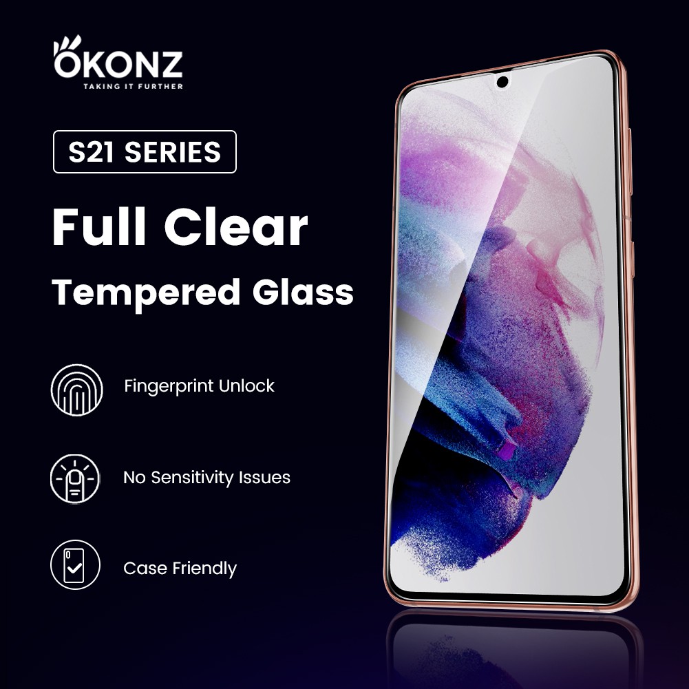 OKONZ S21/S21 FE/S21+/S21 Ultra Screen Protector Tempered Glass for