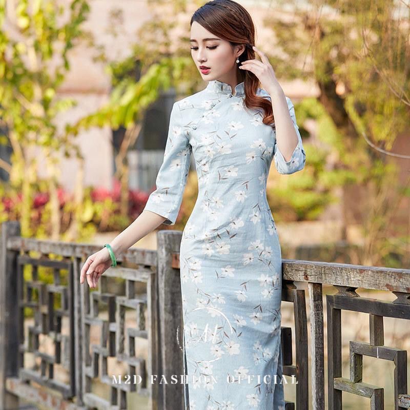 【CNY】Cheongsam Mandarin Light Dream Colour Floral Ditsy
