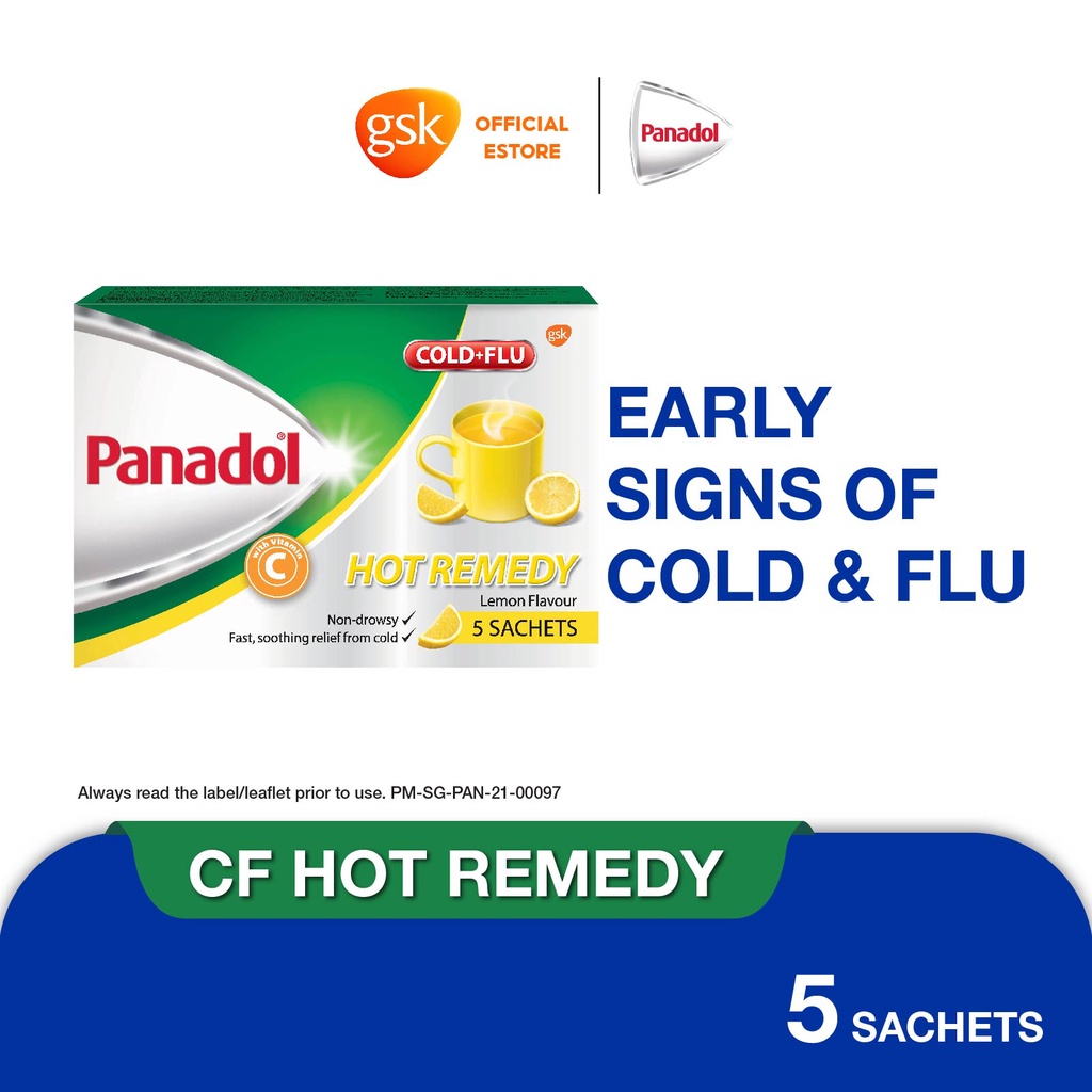 PANADOL Cold & Flu Hot Remedy, Early Cold & Flu Symptoms Relief for