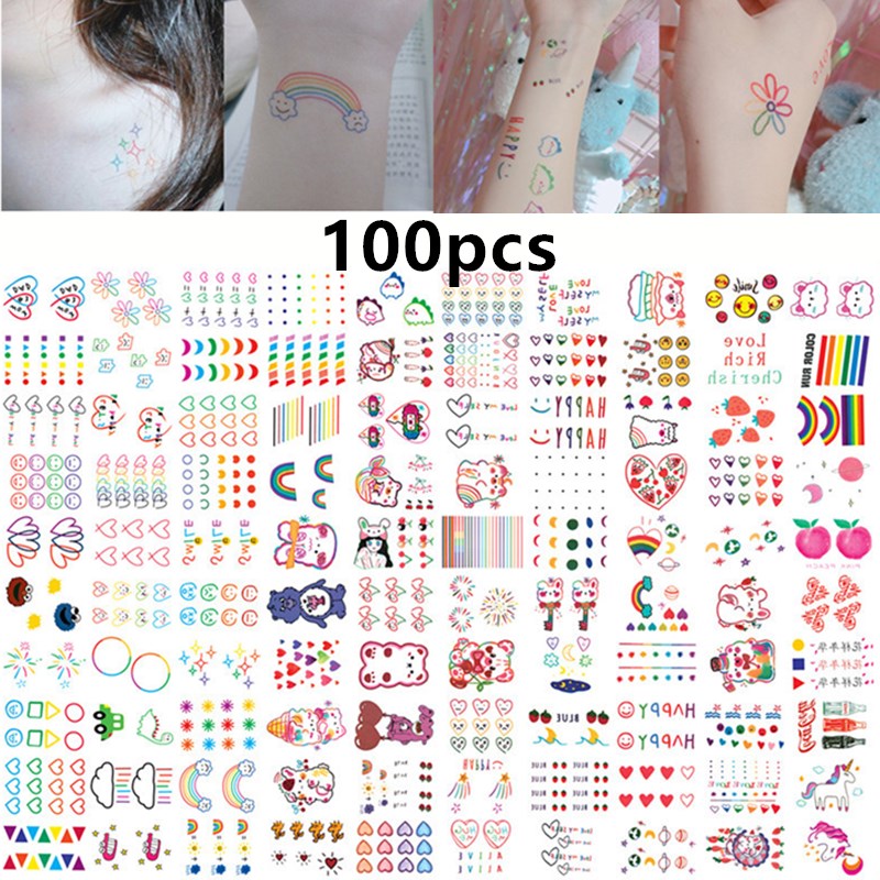 100 Sheets Cute Hyuna Style Tattoo Stickers Girls Favorite Temporary Tattoos Popular Body Decorations | Shopee Singapore 800_x_800_jpg