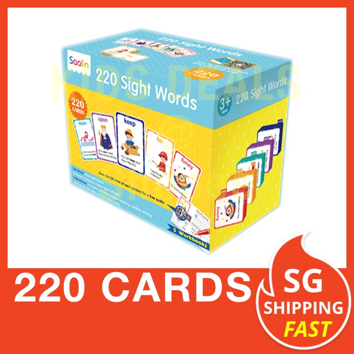 Sg Shipping] Saalin 220 Sight Words Flash Cards Collection | Shopee Singapore