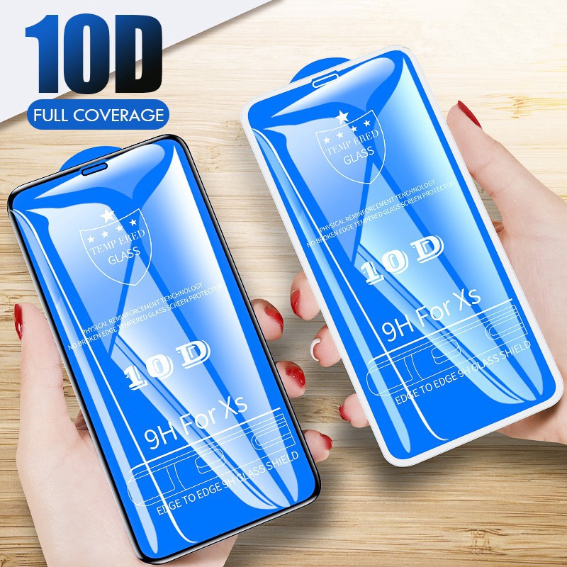 10D Full Curved Tempered Glass For iPhone 11 iPhone 11 Pro Max X 7 8 6