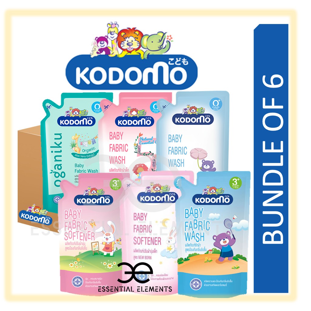 KODOMO [BUNDLE OF 6] BABY LAUNDRY DETERGENT/SOFTENER LIQUID FABRIC WASH