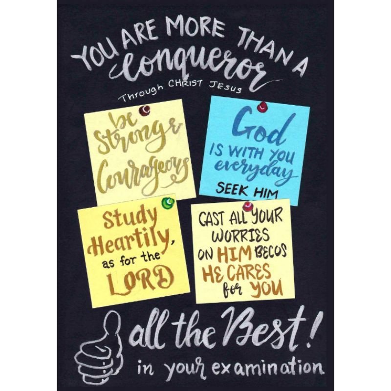 Exam Encouragement Card Booster A6 Christian Themed