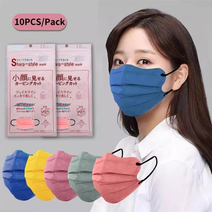 [Ready Stock] 3 ply 3D Morandi Mask Disposable Face Mask black white