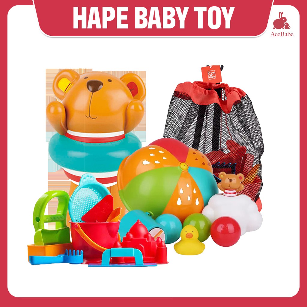 Hape Swimmer Teddy Windup Toy 12M+ Happy BathTime Water Play Set 7pcs