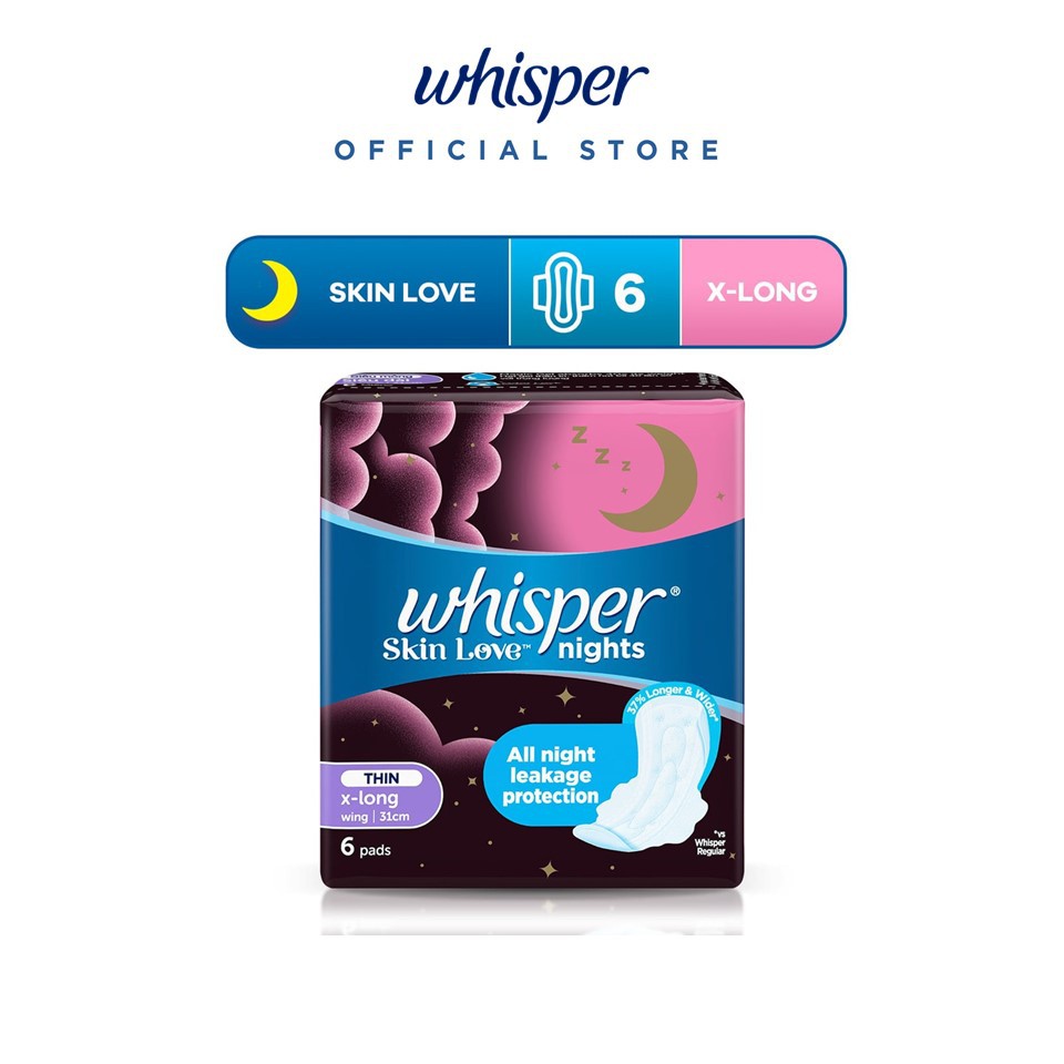 [GWP] Whisper Skin love Sanitary Pads Night Ultra Slim Wings 31cm x6