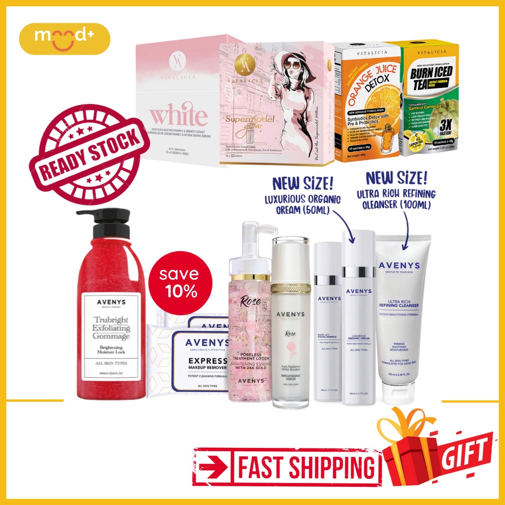 SKINCARE AVENYS SET ROSE/KAOLIN VITALICIA OJD ORANGE JUICE DETOX/BIT