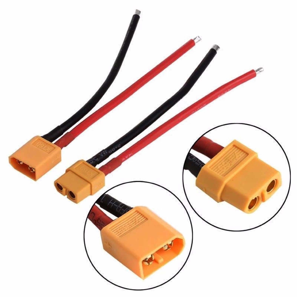 2pcs XT60 Male Female Connector Plug with 14AWG Silicon Cable Wire 10cm