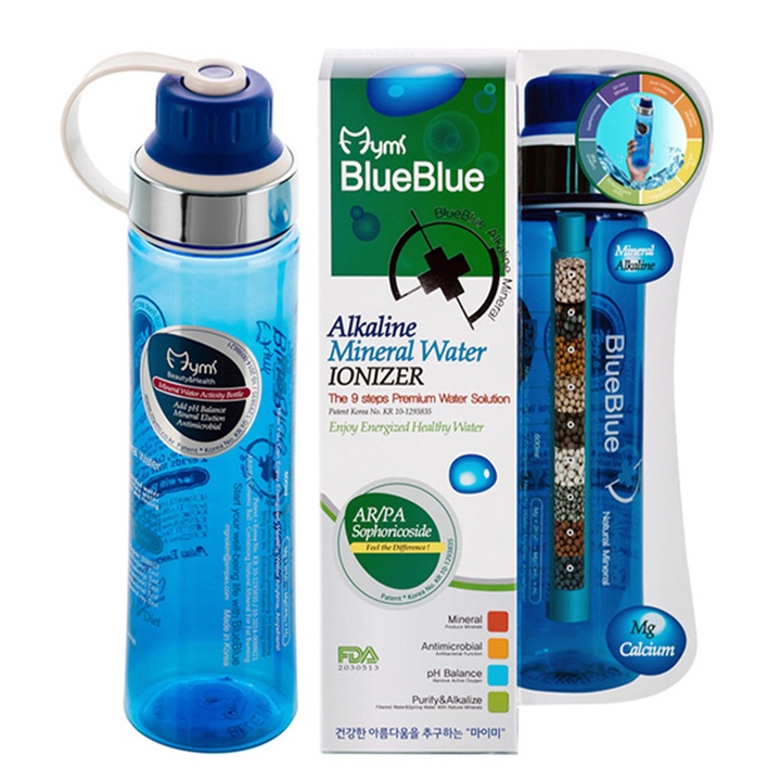 [1 filter included] Mymi Blueblue Alkaline Mineral Water Bottle 600ml Made in Korea Shopee